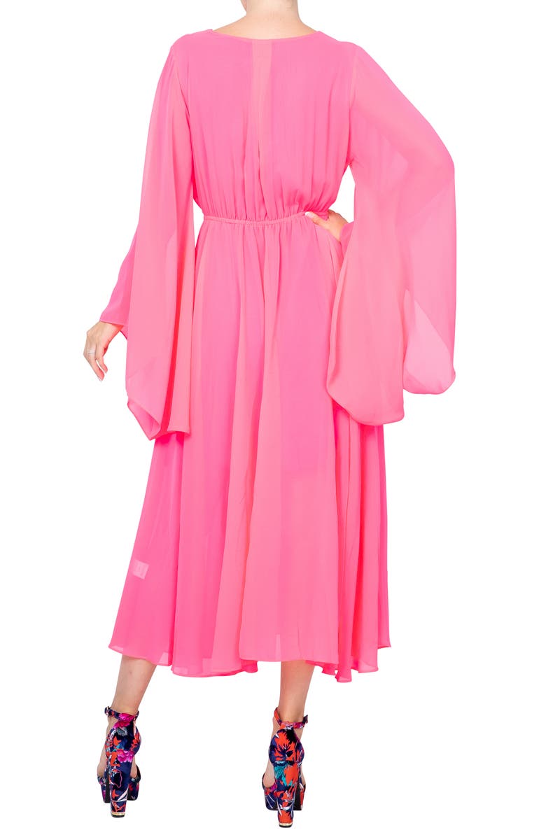 MEGHAN LA Sunset Midi Dress, Alternate, color, Neon Pink