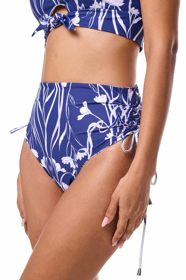 Women's Myrtle Reversible Ruche Swim Bottoms, UPF 50+ Sun Protection, Alternate, color, Future Dusk Reversible