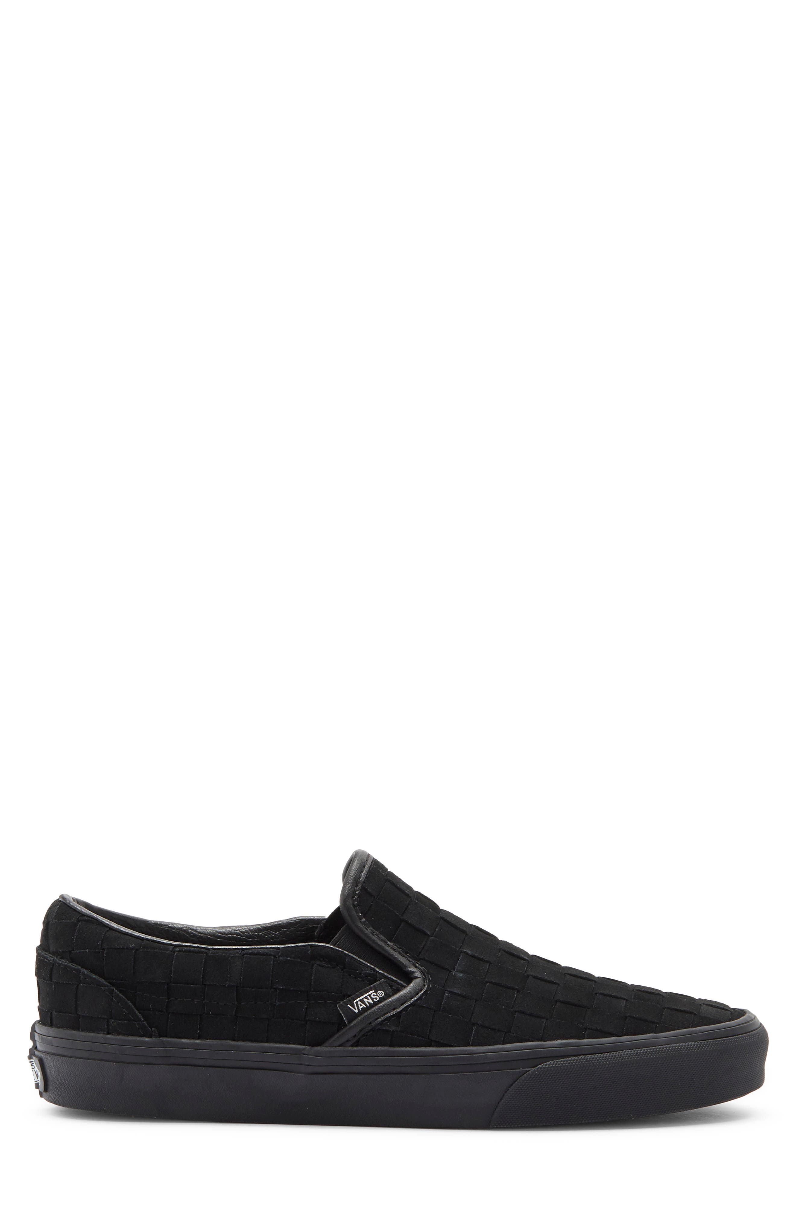 Classic Slip-On Sneaker, Alternate, color, WOVEN SUEDE BLACK/BLACK