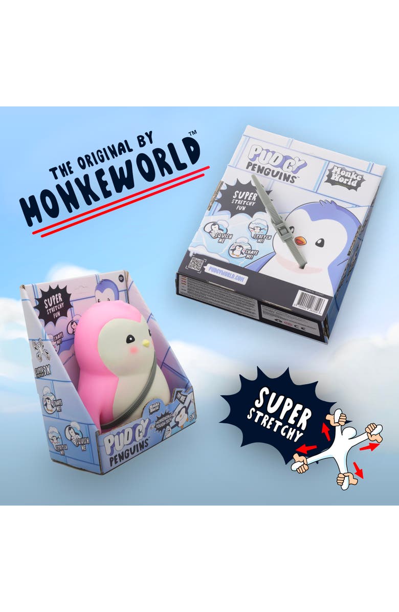 Pudgy Penguins Monkeworld Pudgy Penguin Fidget Toy Pink, Plush, Stress Relief, Alternate, color, Pink