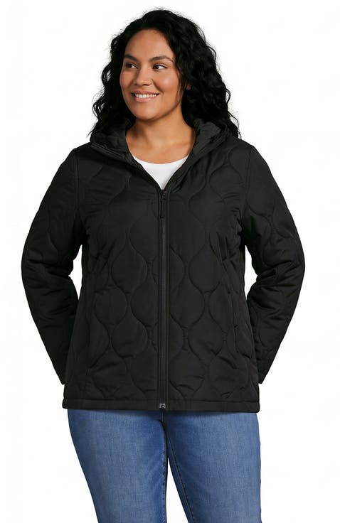 Plus Size Print Featherfree Quilted Insulated Jacket