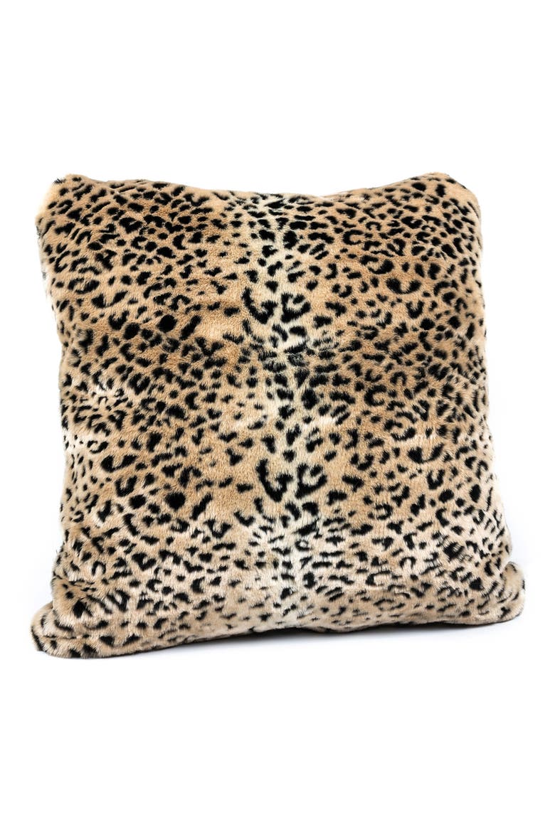 Cheetah Faux Fur Pillow, Main, color, CHEETAH