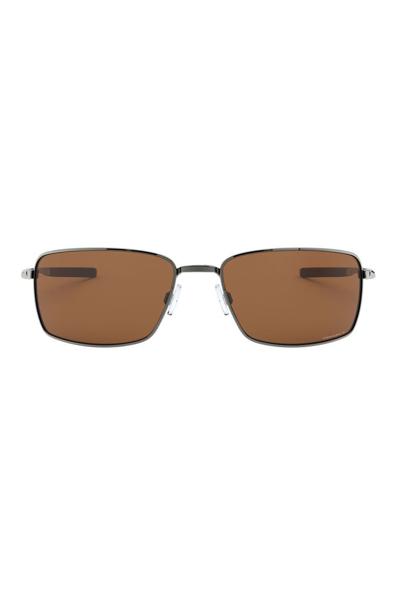 60mm Polarized Rectangle Sunglasses, Main, color, TUNGSTEN/ PRIZM TUNGSTEN