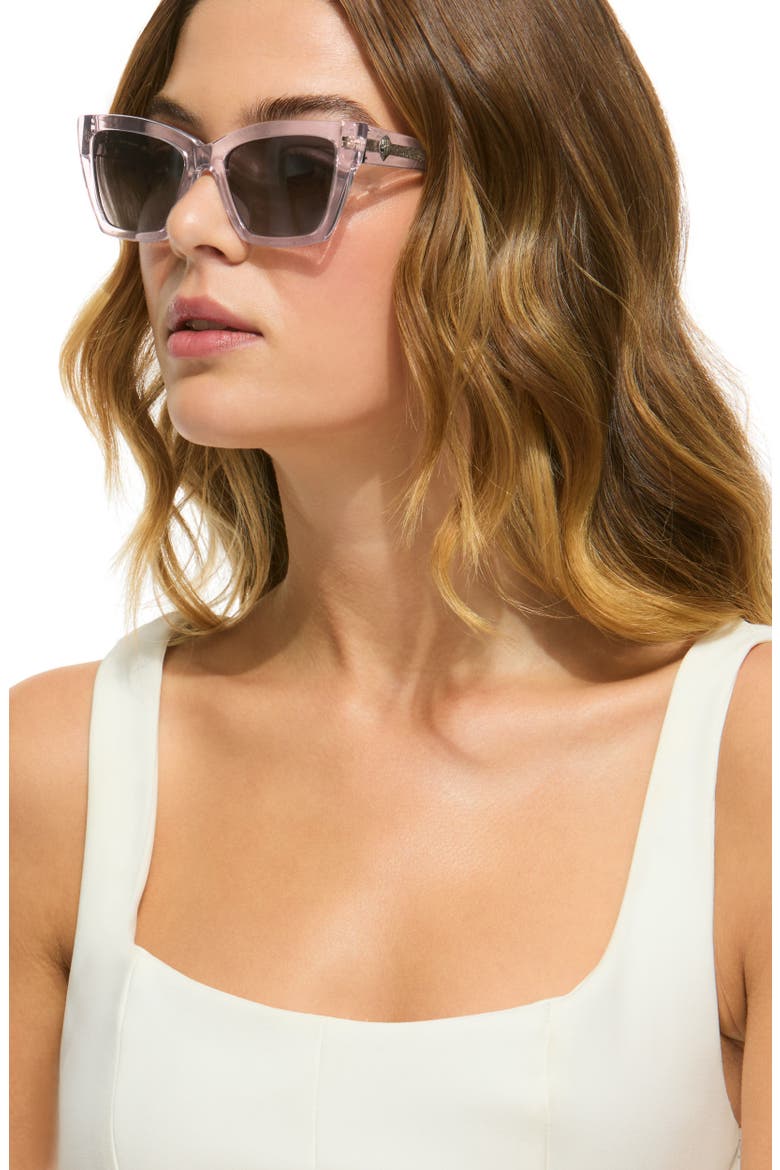 53mm Sunglasses, Alternate, color, CRYSTAL PINK/ BROWN SF