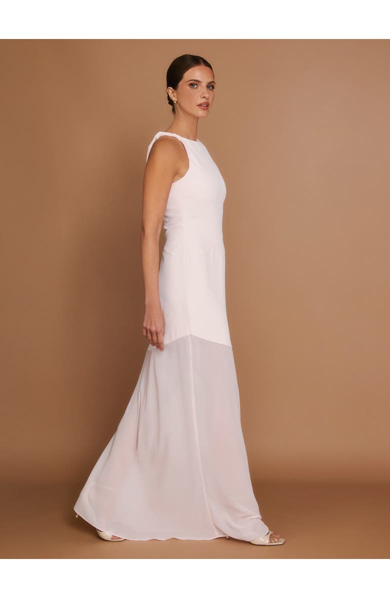 Six Stories Twist Strap Sheer Hem Maxi Dress, Alternate, color, Pale Pink