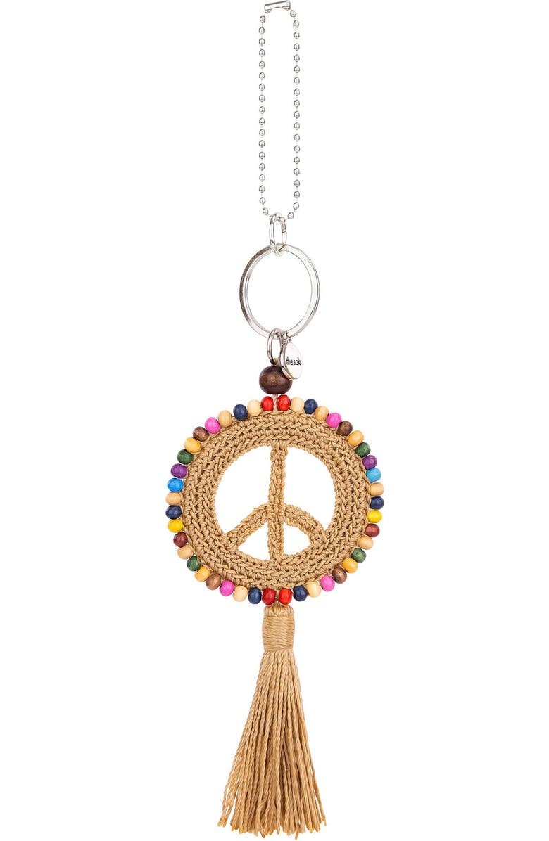 The Sak Yarnicharmz Crochet Peace Dangle, Main, color, Bamboo