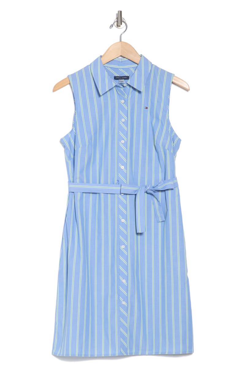 Cambridge Stripe Sleeveless Cotton Shirtdress