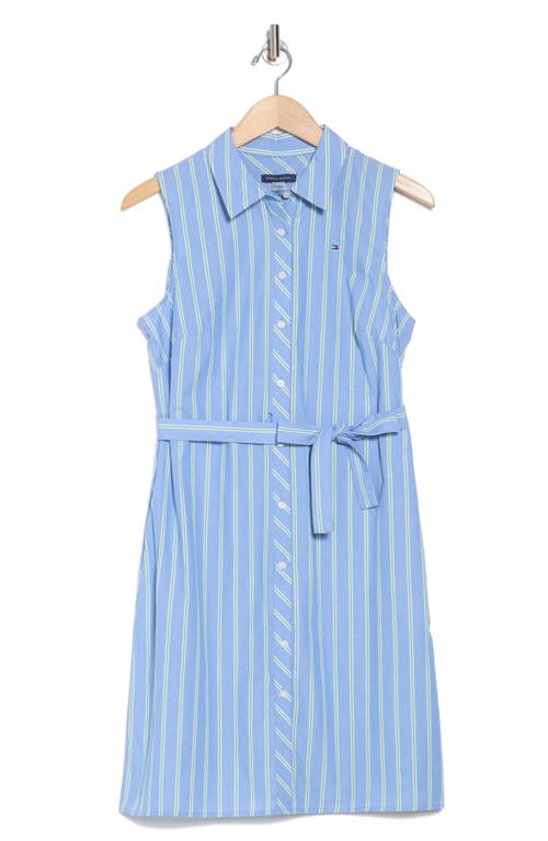 Tommy Hilfiger Cambridge Stripe Sleeveless Cotton Shirtdress In Frnch Bl/f