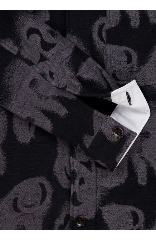 Ps By Paul Smith Ps Paul Smith Abstract Print Casual Fit Button-up Shirt In Black
