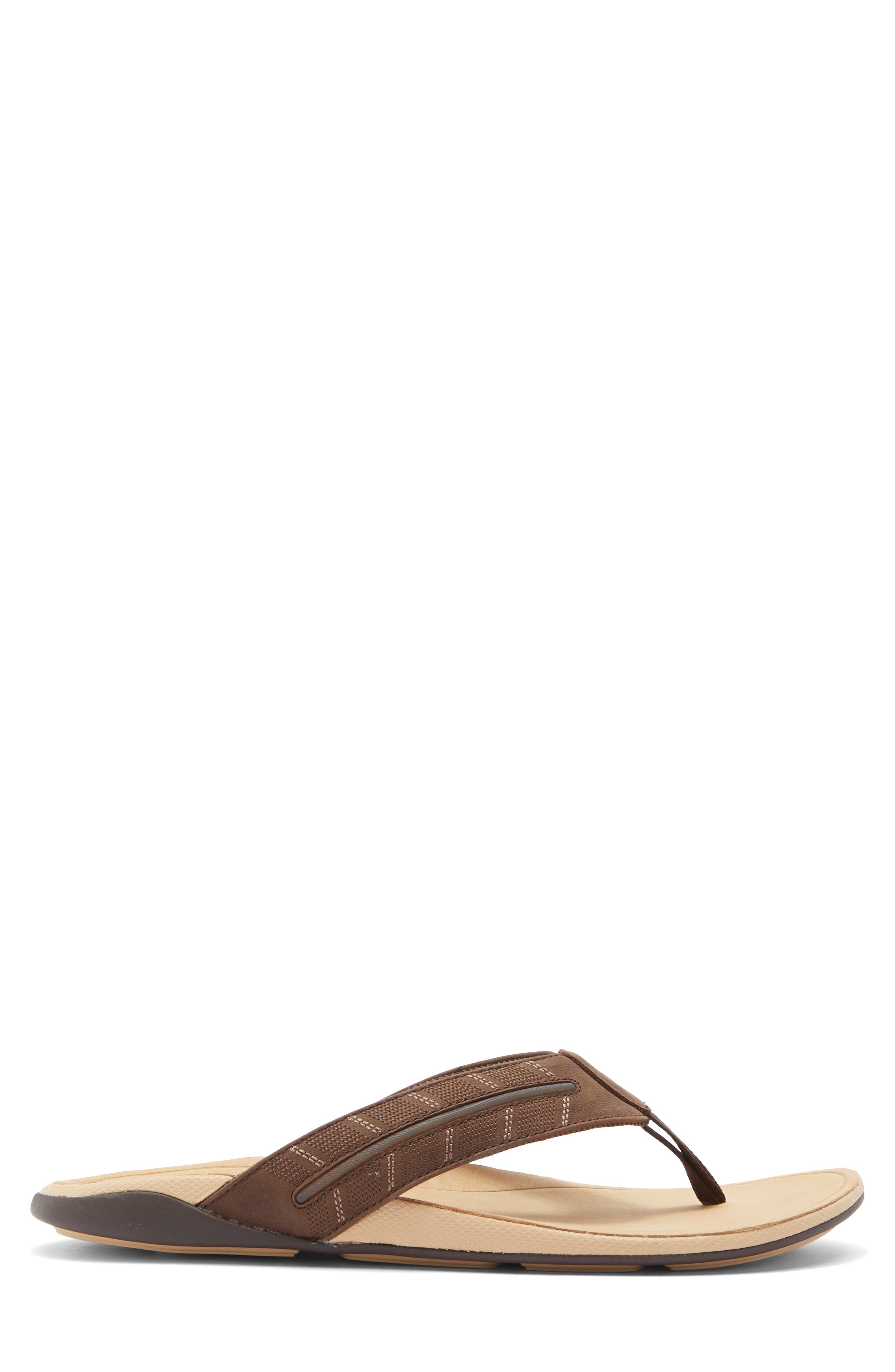 OluKai Tuahine Waterproof Flip Flop, Alternate, color, Dark Java / Golden Sand