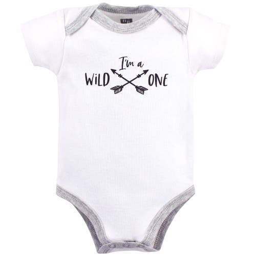 Hudson Baby Five-piece Set Of Cotton Infant All-in-one Bodysuits In Gray