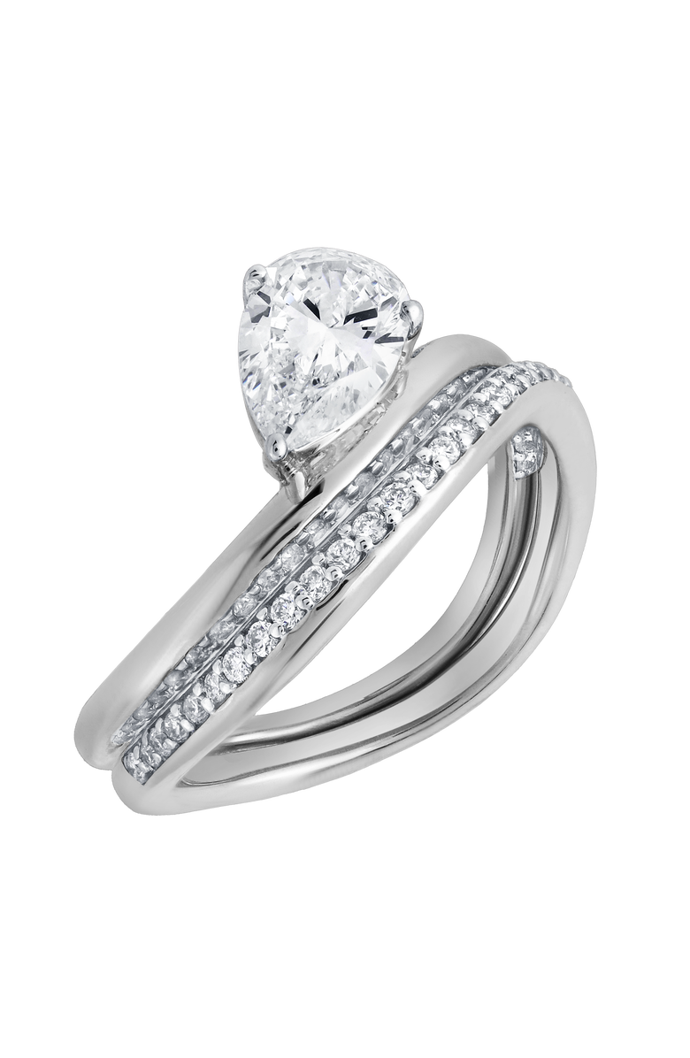 LuvMyJewelry Selena Silk Wave 1.4 Ct Pear Lab Grown Diamond Engagement Ring, Alternate, color, 14K White Gold