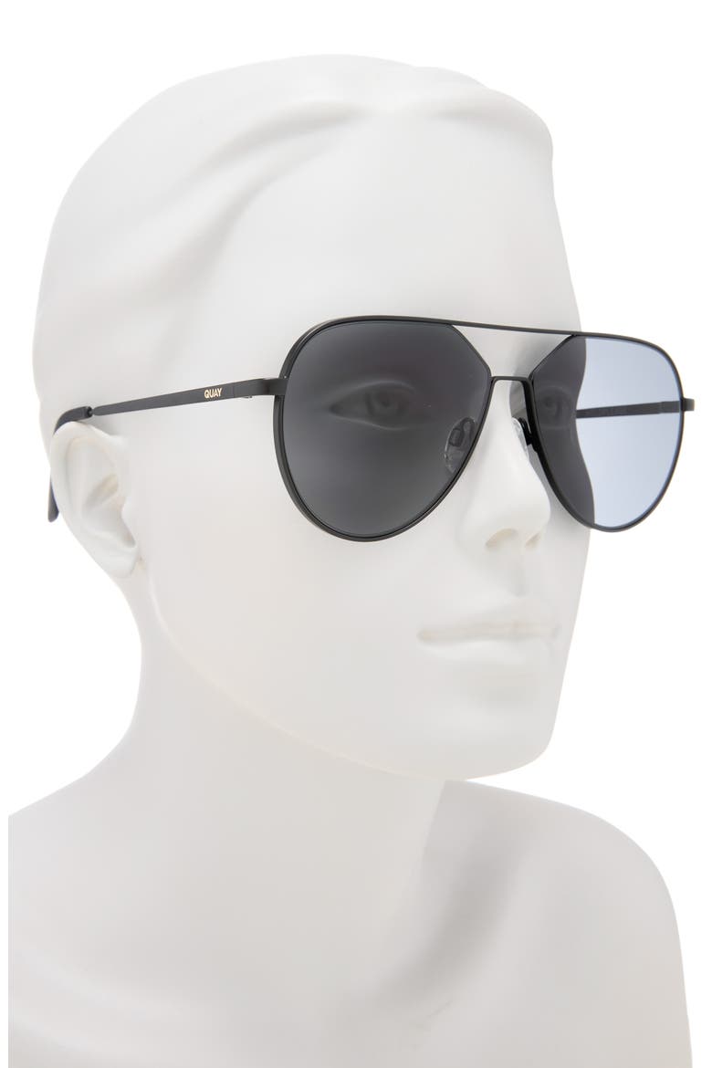 Australia Hold Please 55mm Aviator Sunglasses, Alternate, color, BLACK/SMOKE 2