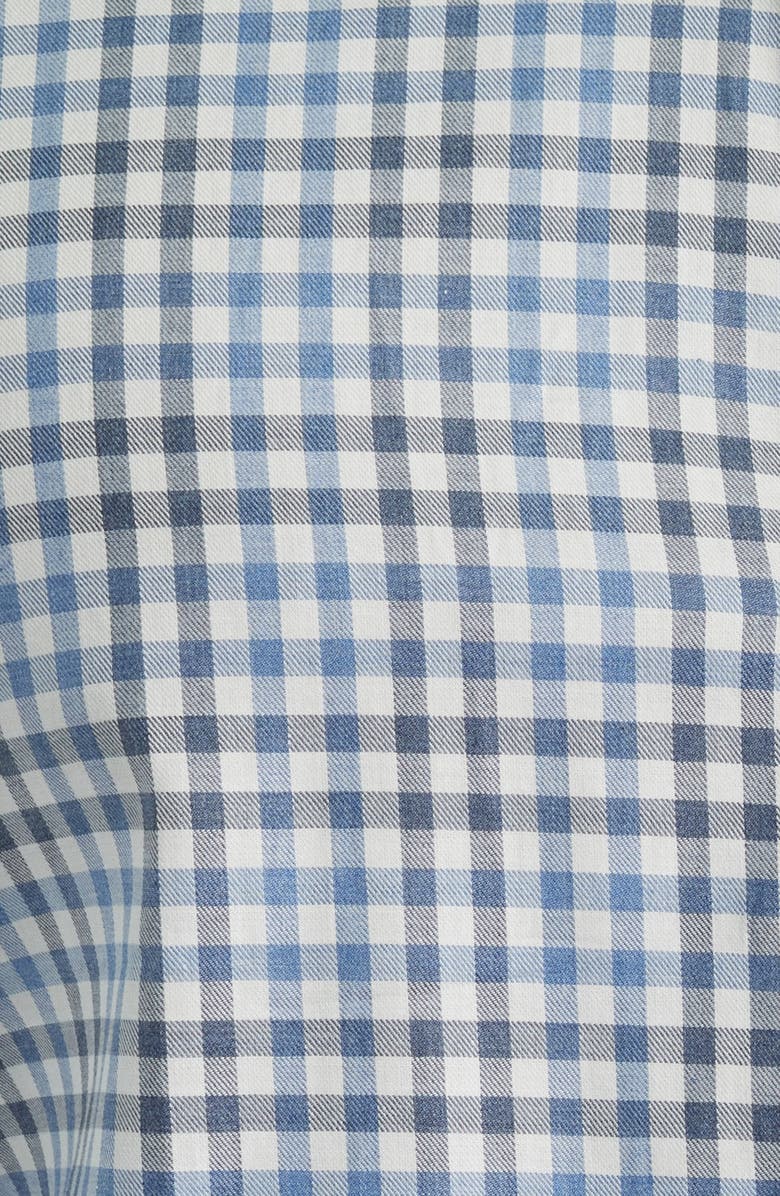 Johnston & Murphy Check Heathered Cotton Button-Up Shirt, Alternate, color, Blue/ Navy Tonal Check Shirt