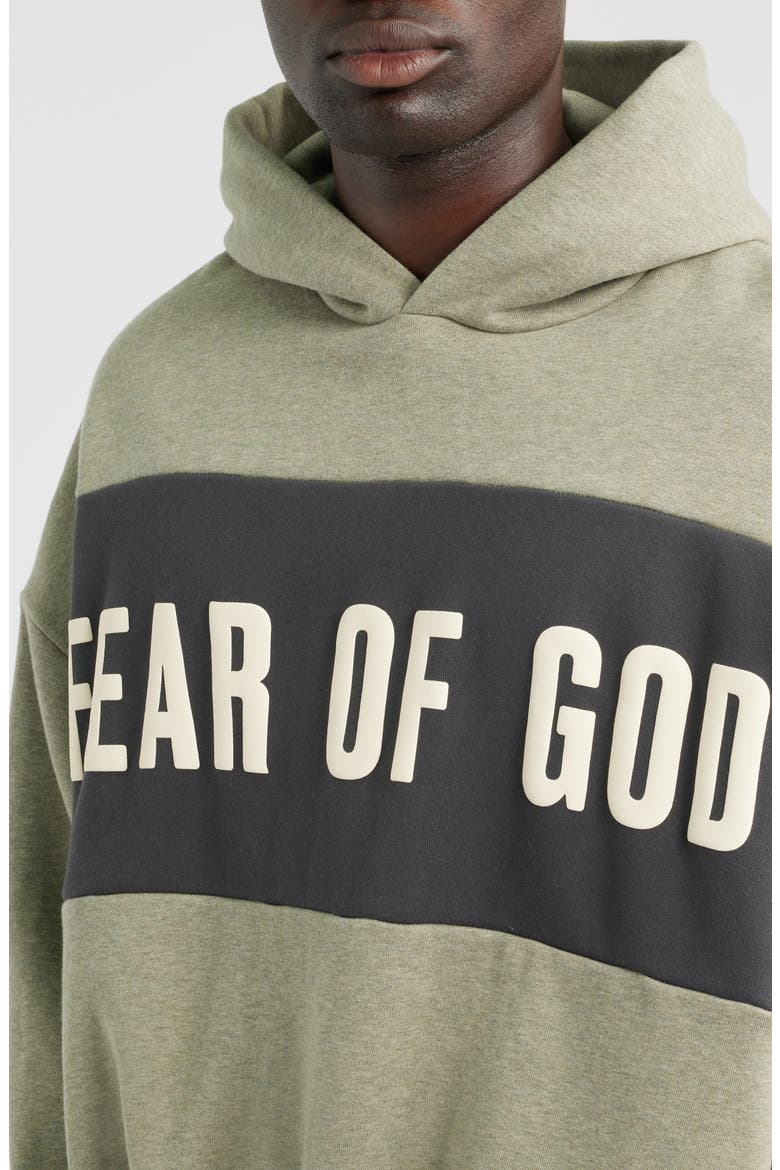 Paneled Relaxed Crop Hoodie, Alternate, color, SEAL HEATHER/ IRON GREY