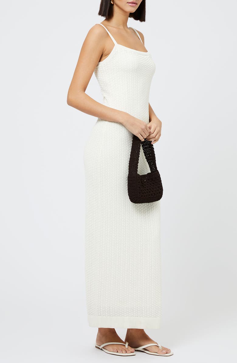 French Connection Cotton Blend Pointelle Sweater Maxi Dress, Alternate, color, Cream