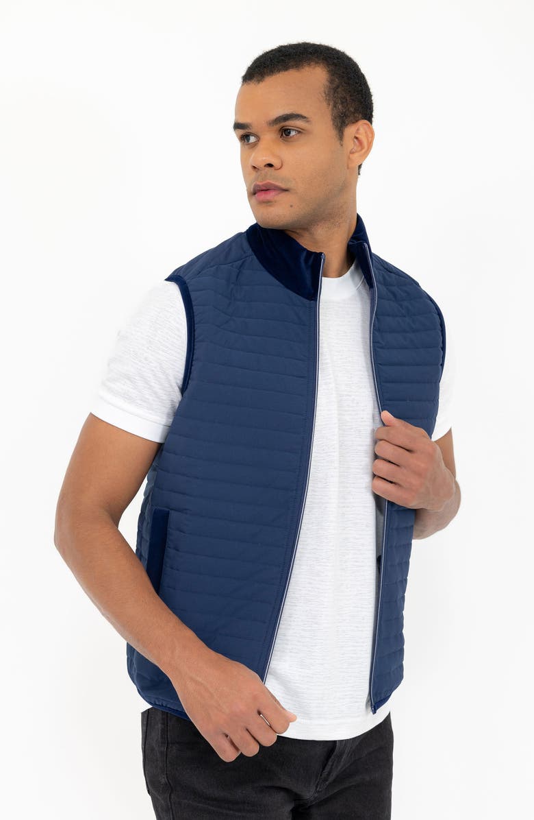 PINO BY PINOPORTE Channel Quilt Zip Vest, Alternate, color, Navy
