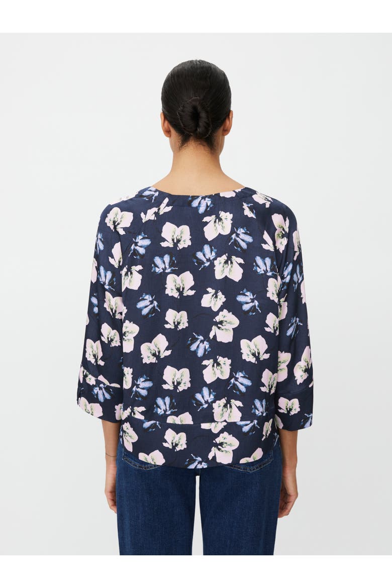 MaBenika Floral Print Blouse, Alternate, color, Navy Blazer