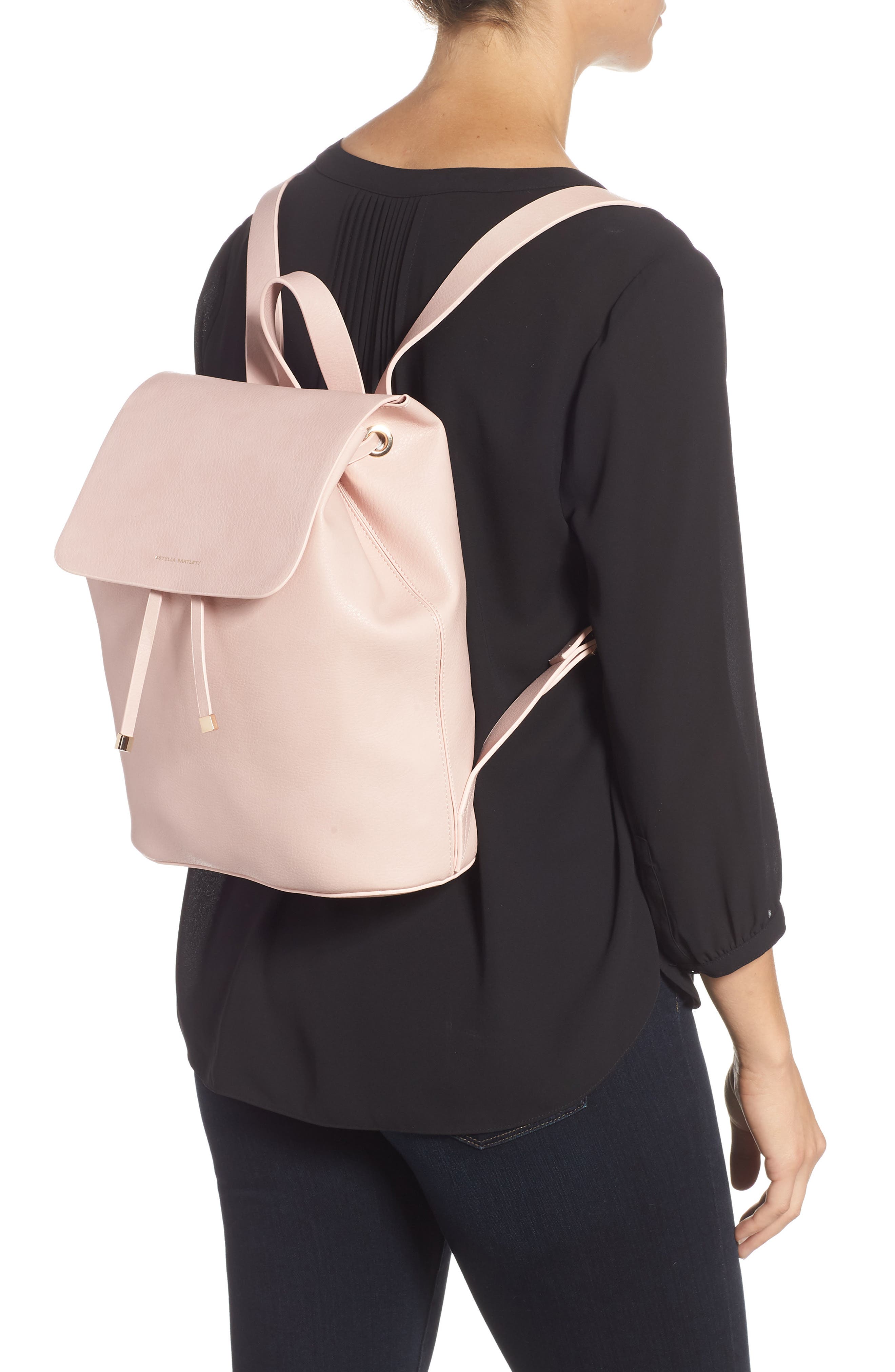 Faux Leather Backpack, Alternate, color, PINK