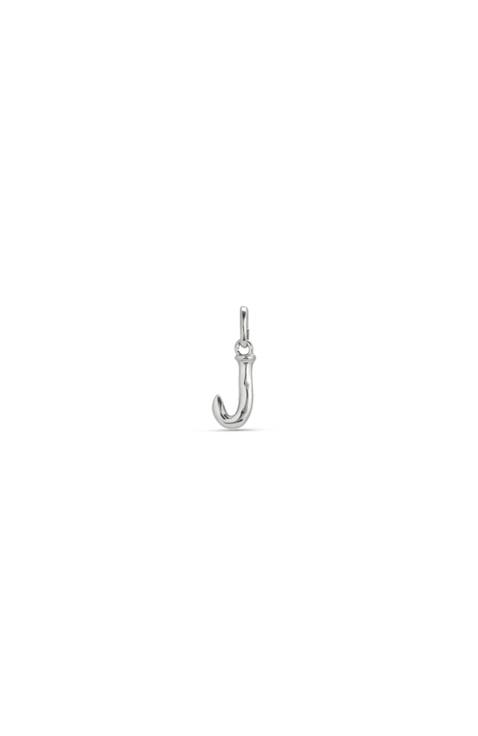 Sterling Silver-Plated Letter J Charm