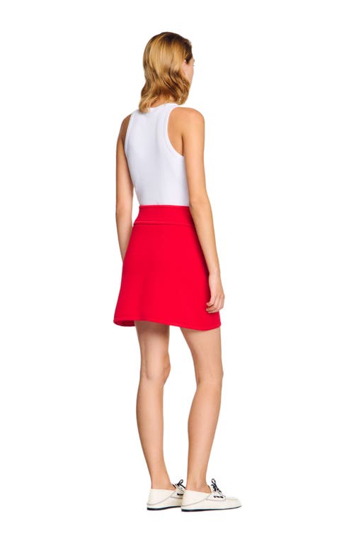 Sandro Knit Mini Skirt In Red