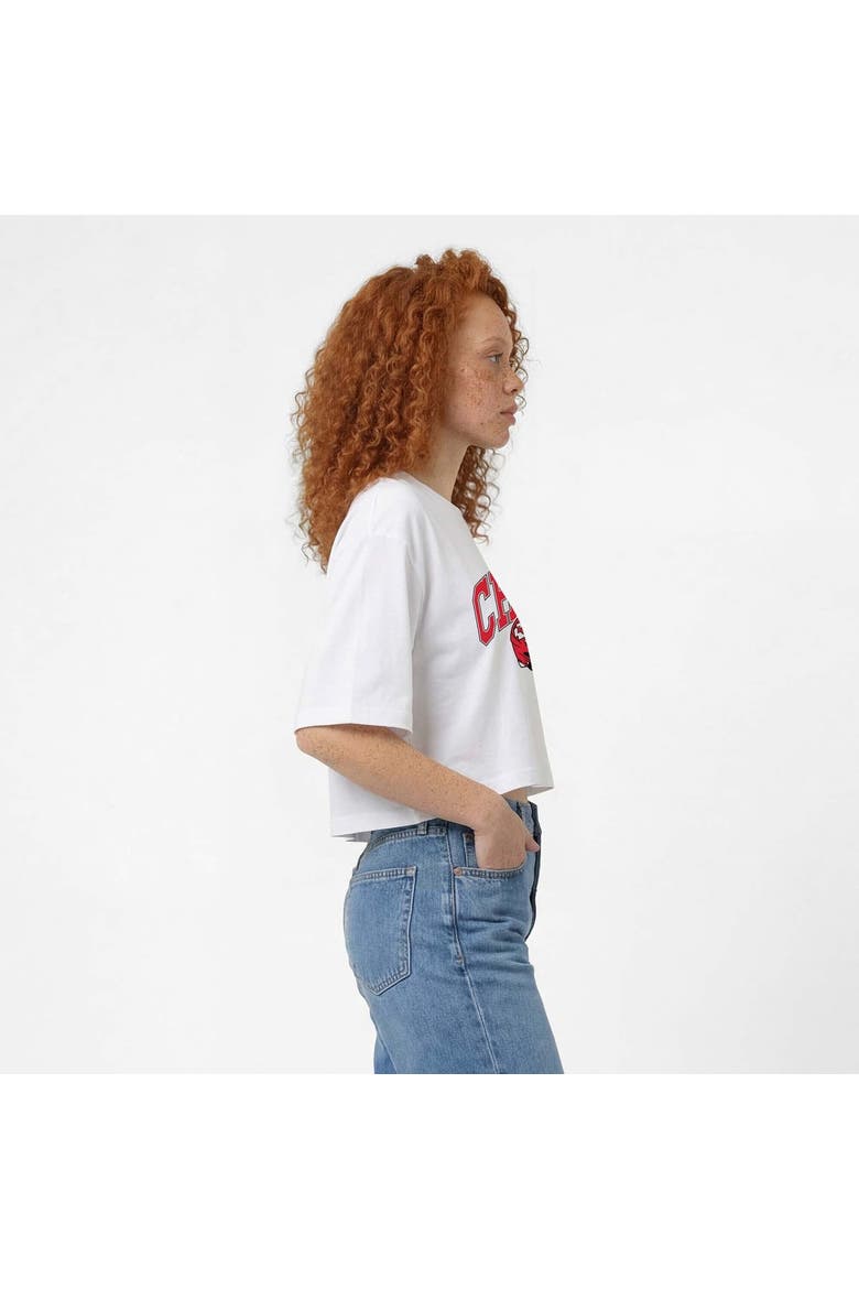 Women's Champion  White Kansas City Chiefs Boyfriend Cropped T-Shirt, Alternate, color, White