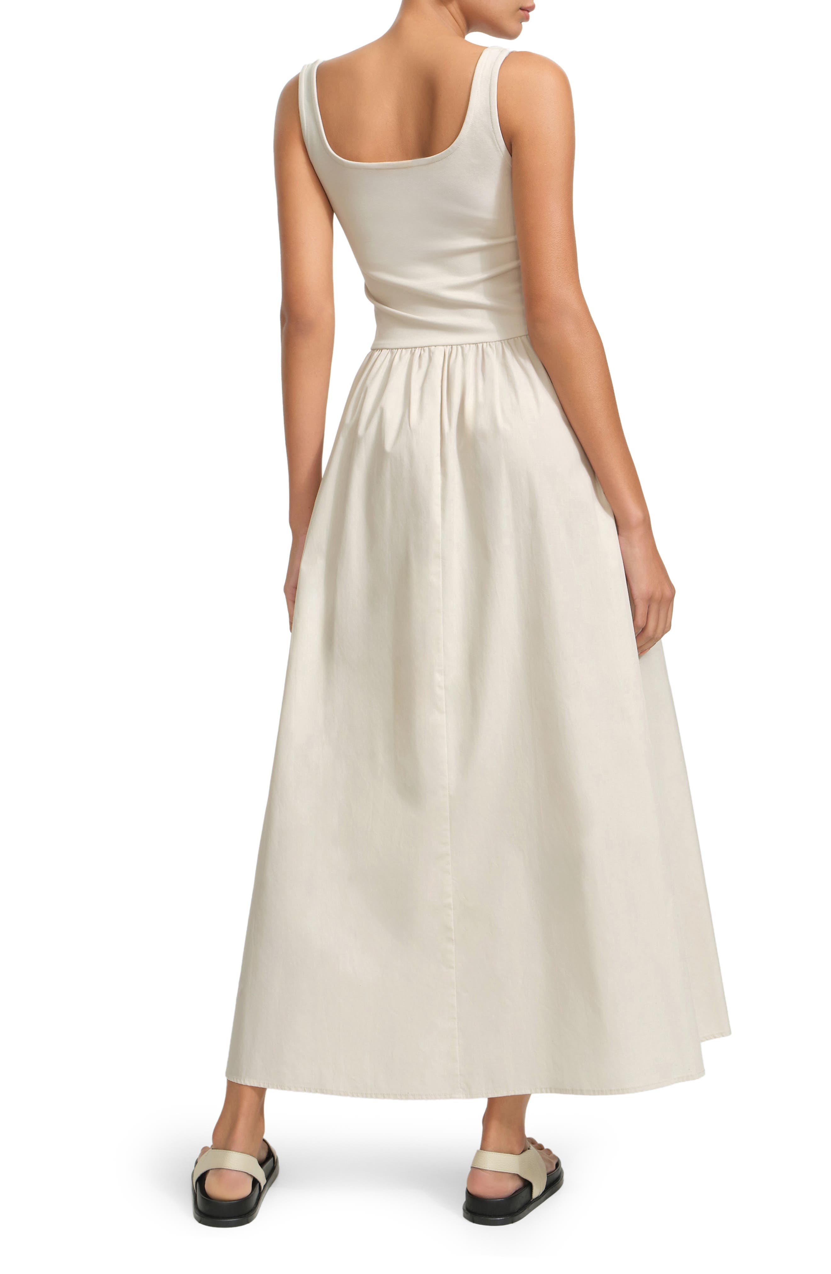 Clara Mixed Media Ponte & Cotton A-Line Dress - image 2