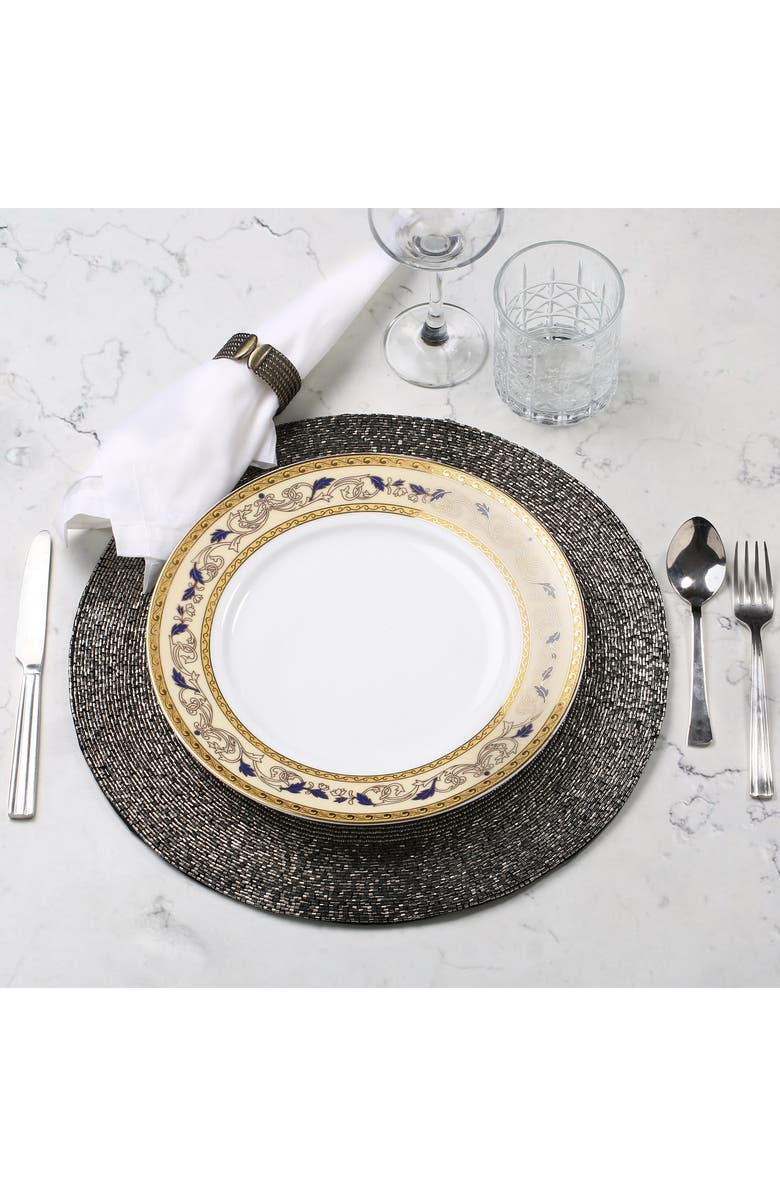 Tiramisu Jewel Beaded Placemat, Alternate, color, Gunmetal