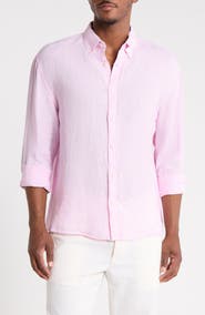 DENIM AND FLOWER Linen Long Sleeve Button-Down Shirt