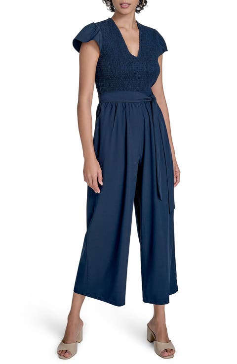 Smocked Wide Leg Jumpsuit