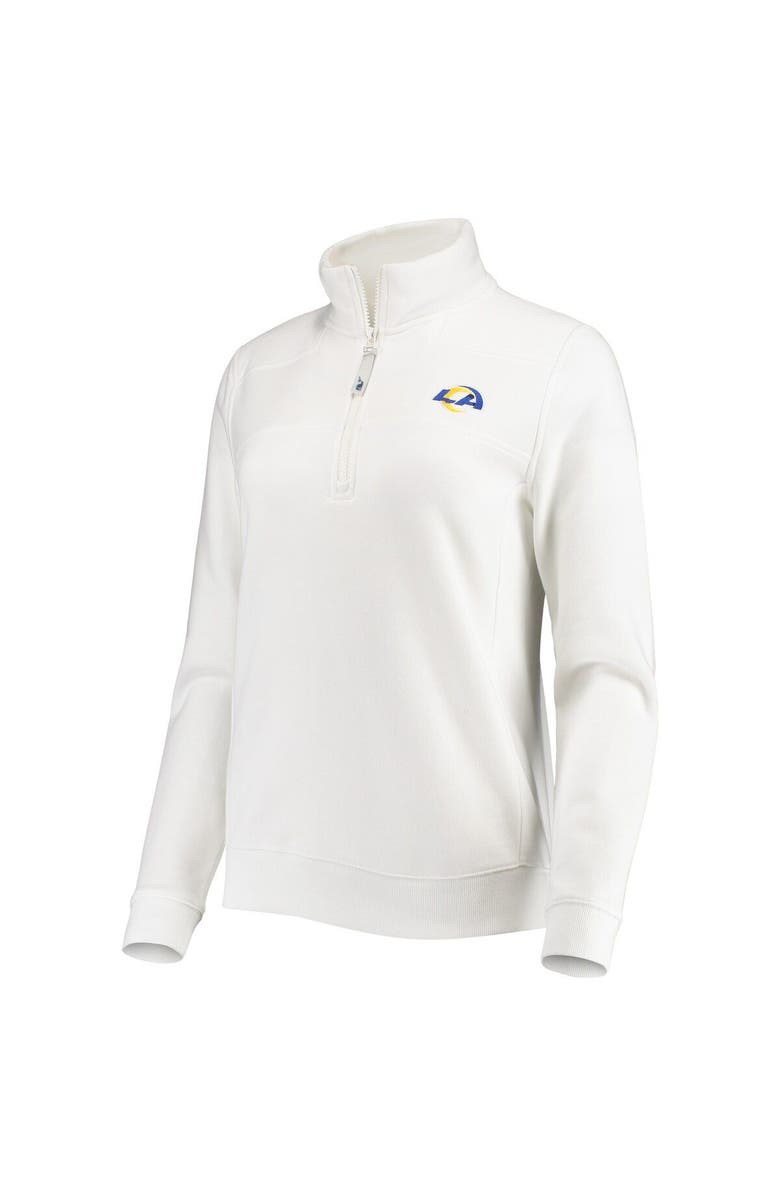 vineyard vines Women's Vineyard Vines White Los Angeles Rams Shep Shirt Quarter-Zip Sweatshirt, Alternate, color, 