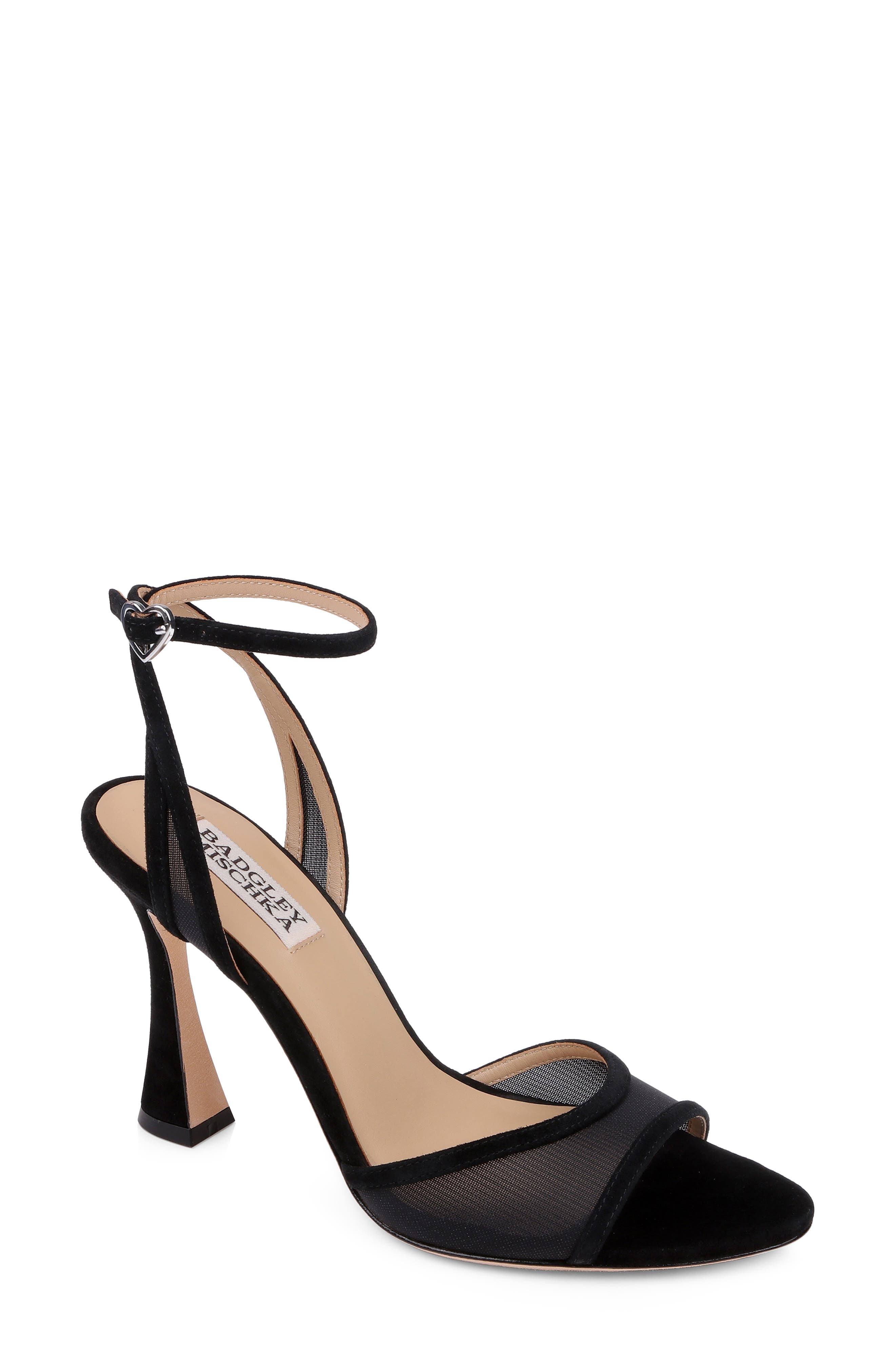 Badgley Mischka Collection Ysabel Ankle Strap Sandal, Main, color, Black Suede