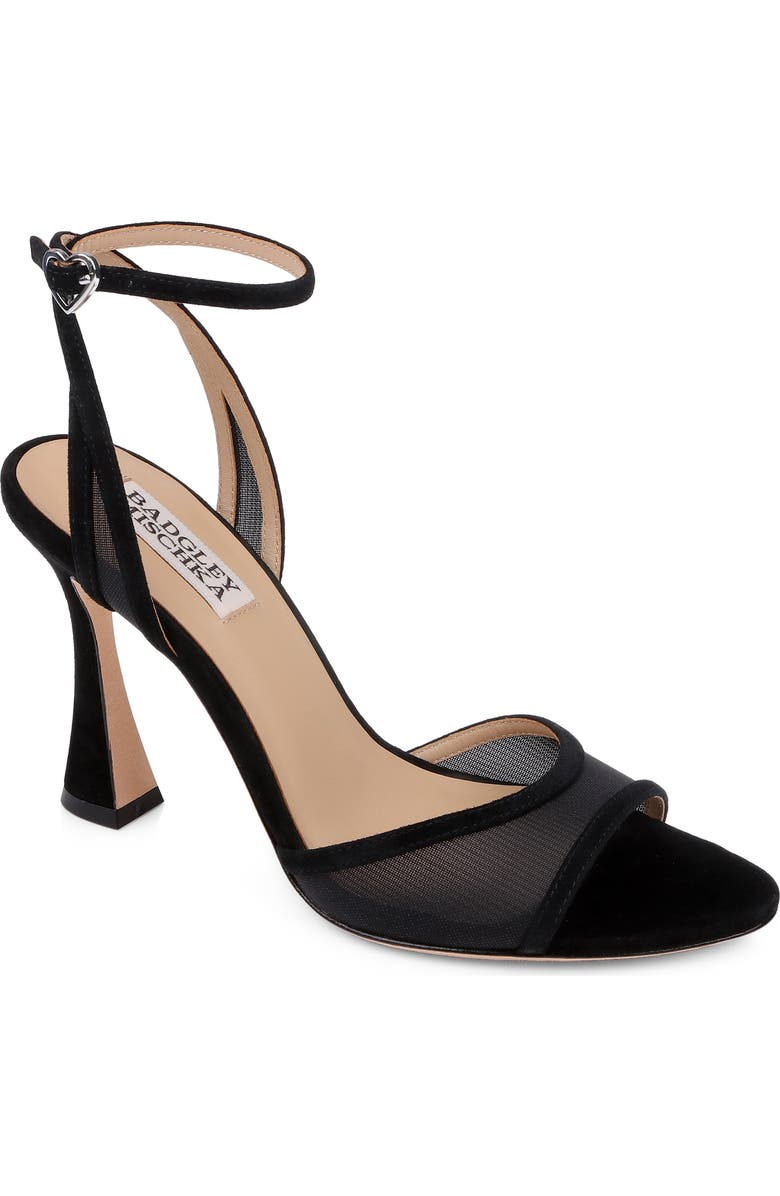 Badgley Mischka Collection Ysabel Ankle Strap Sandal, Main, color, Black Suede