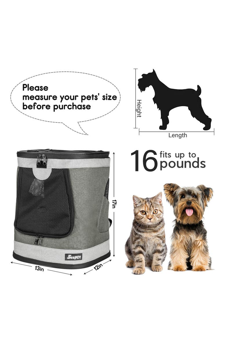 Pet Soft Backpack Carrier, Alternate, color, Gray