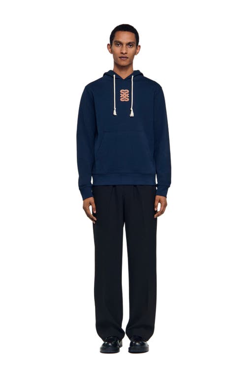 Sandro Leather Patch Sweatshirt