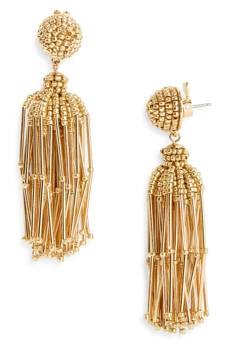 Tassel Earrings, Main, color, GOLD