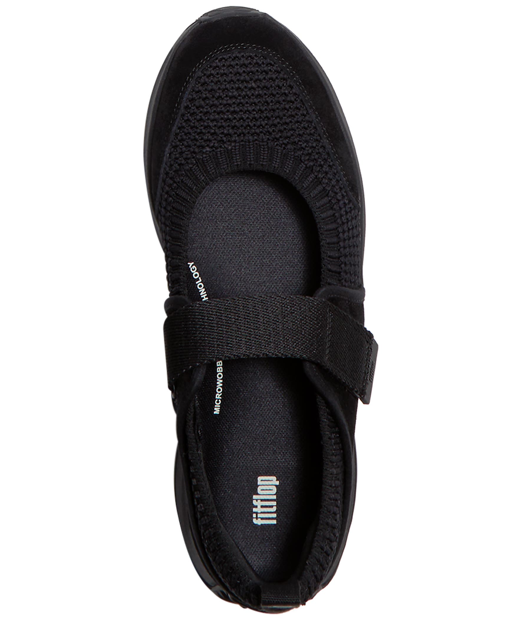FitFlop F-Mode Flow Knit  Mary Janes, Alternate, color, All Black