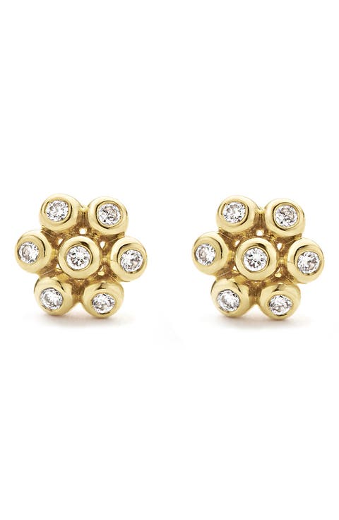 KSL Diamond Flower Stud Earrings