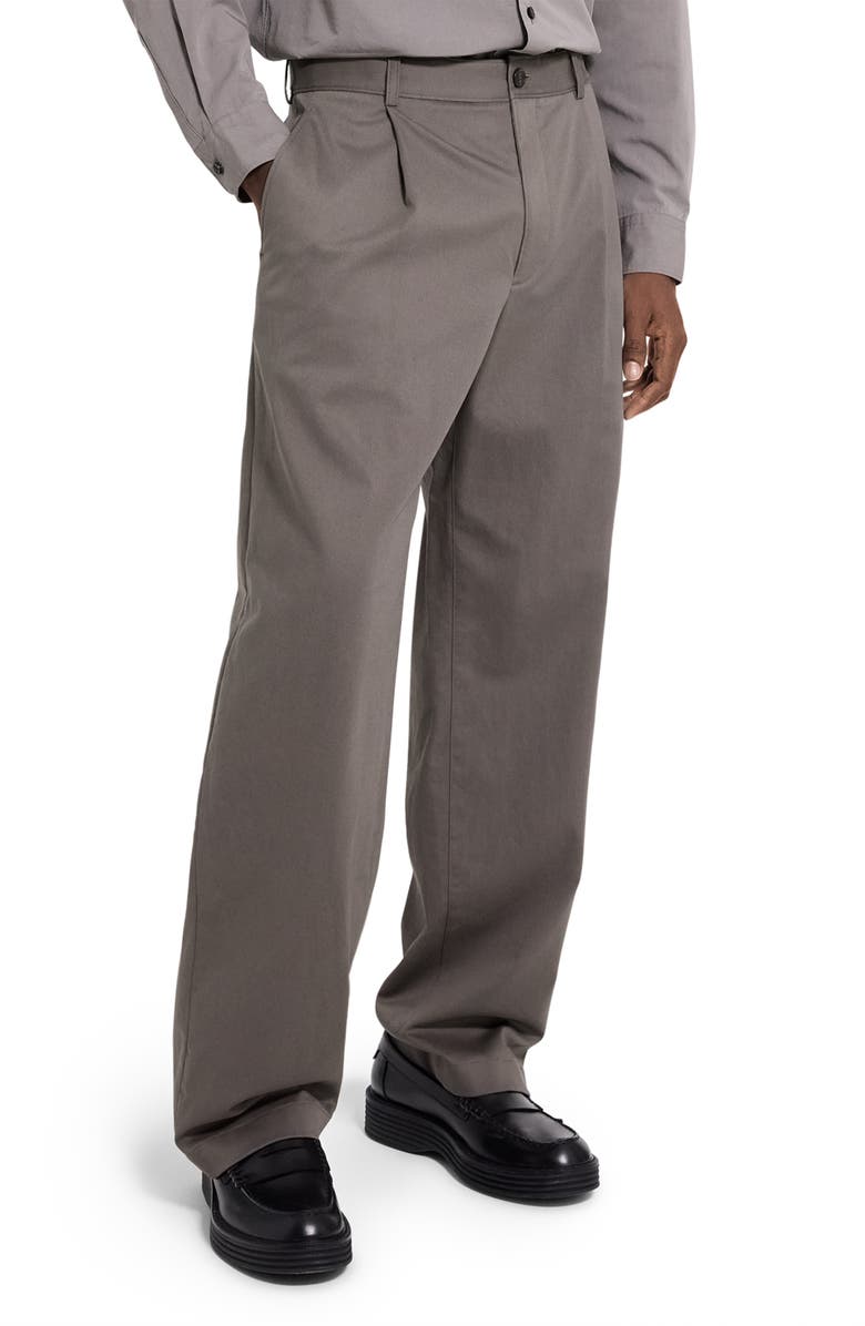 Theory Relaxed Pleat Chinos, Alternate, color, Morel
