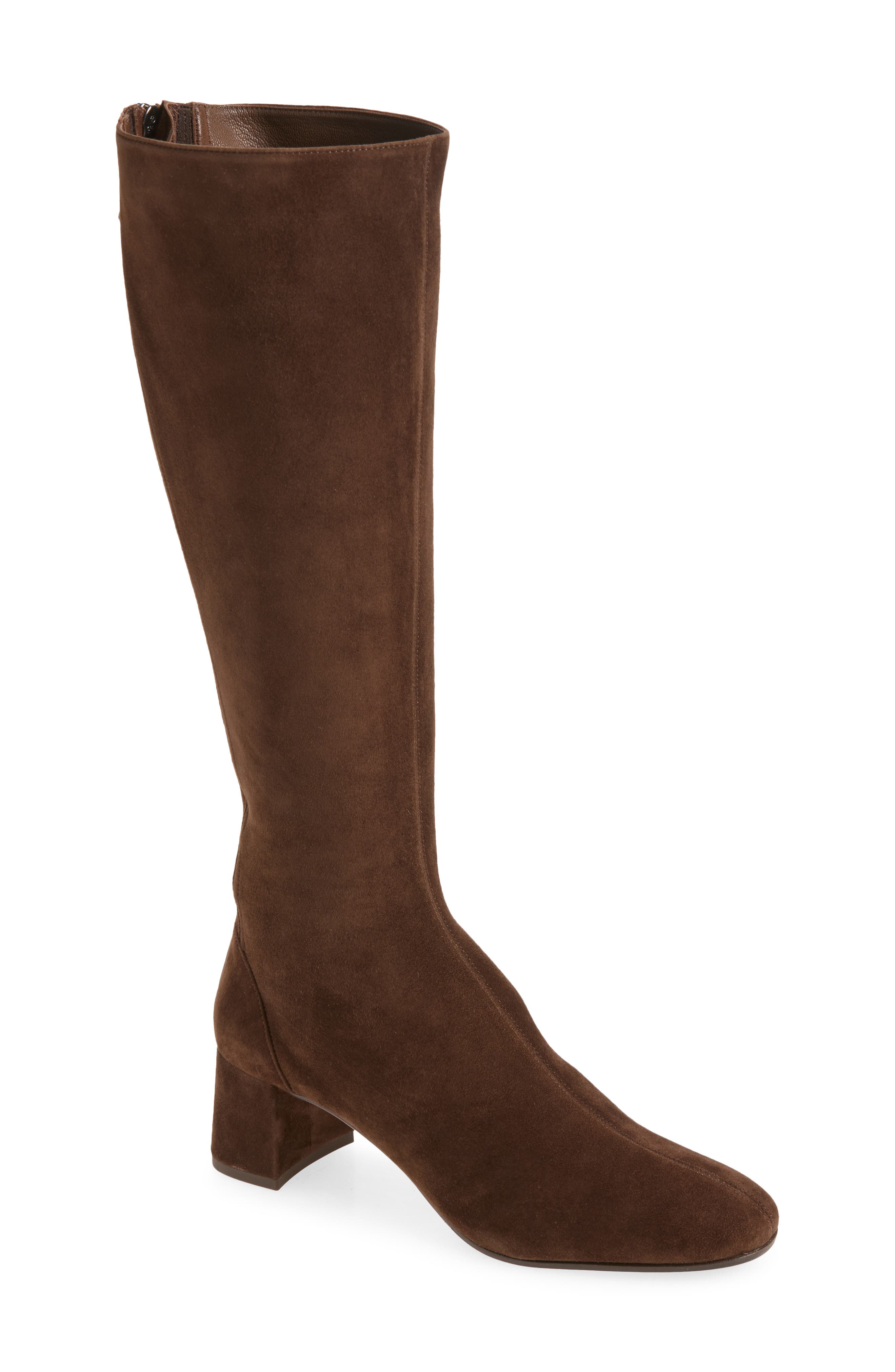 Saint Honore Suede Knee High Boot, Main, color, ESPRESSO