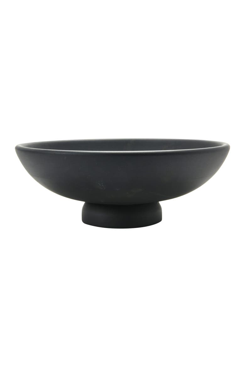 Mango Wood Footed Bowl, Black, Alternate, color, Black