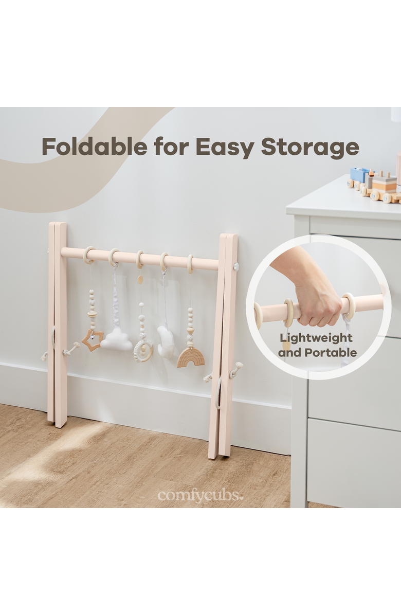 Comfy Cubs Wooden Baby Play Gym Set, Alternate, color, Blush