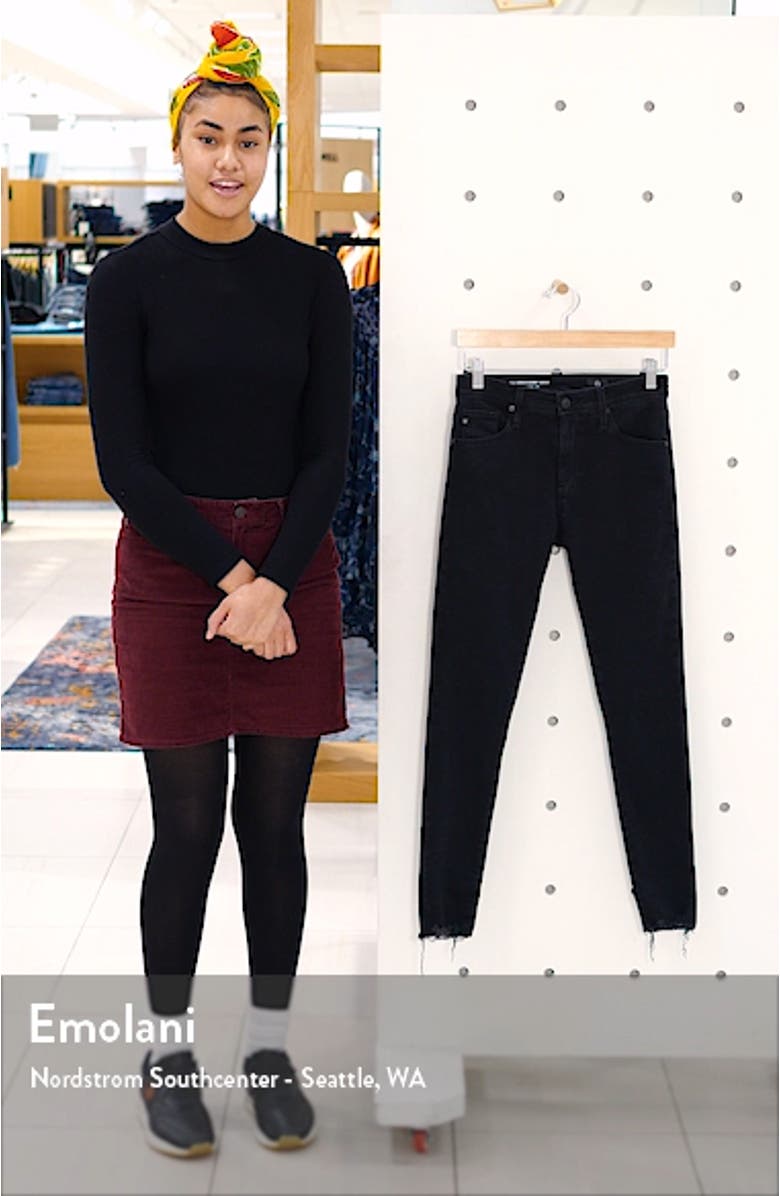 Farrah High Waist Raw Hem Skinny Jeans, sales video thumbnail