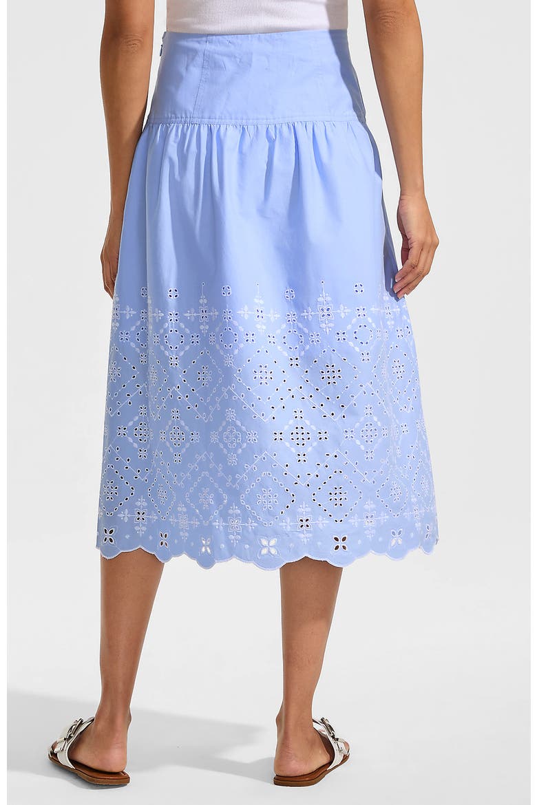 Poplin Drop Waist Midi Skirt, Alternate, color, Navy Striped Placed Floral