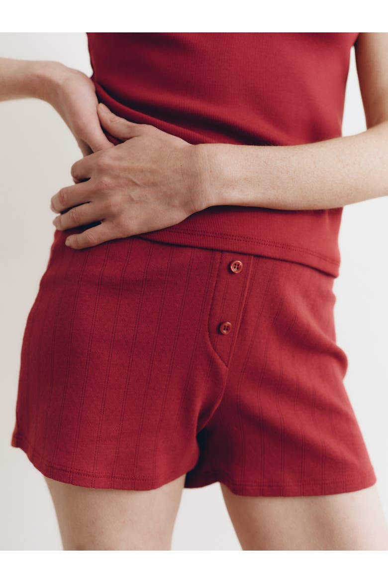 Pointelle Lounge Short, Alternate, color, SUN DRIED TOMATO