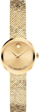 Movado Mini Museum Velura Mesh Strap Watch, 21mm