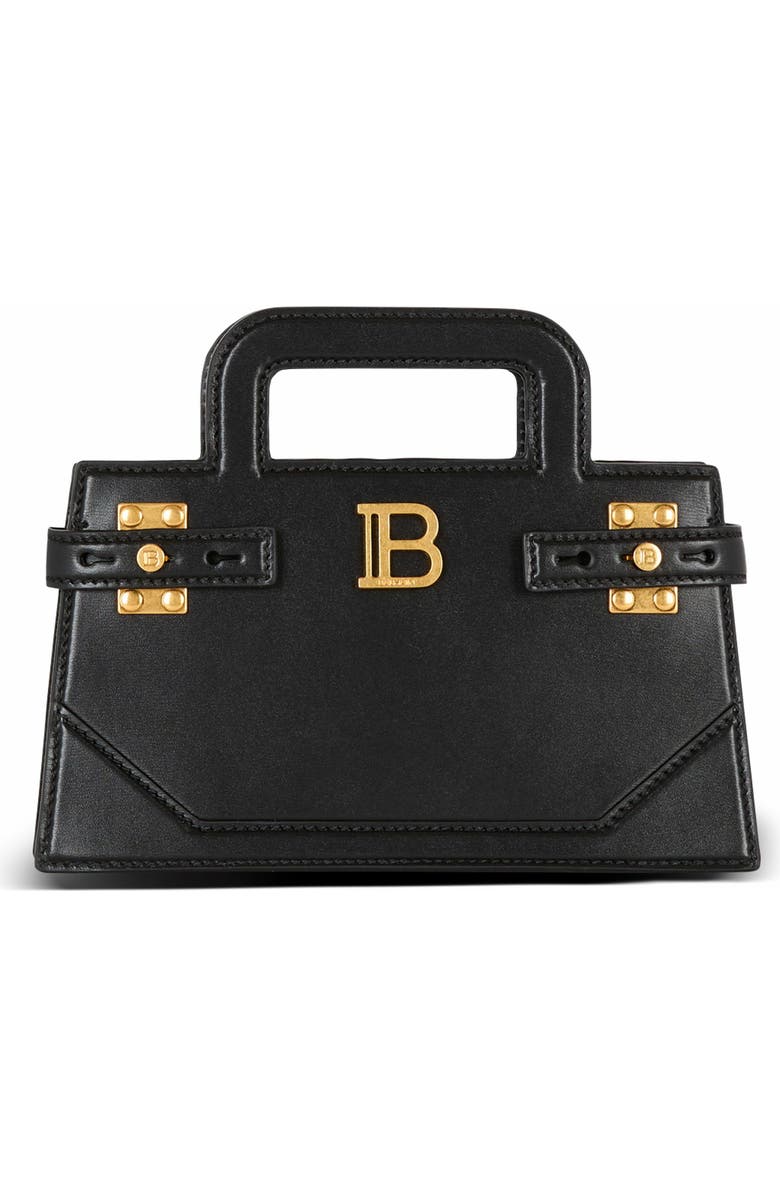 Balmain Small B-Buzz Top Handle Bag In Calfskin, Main, color,