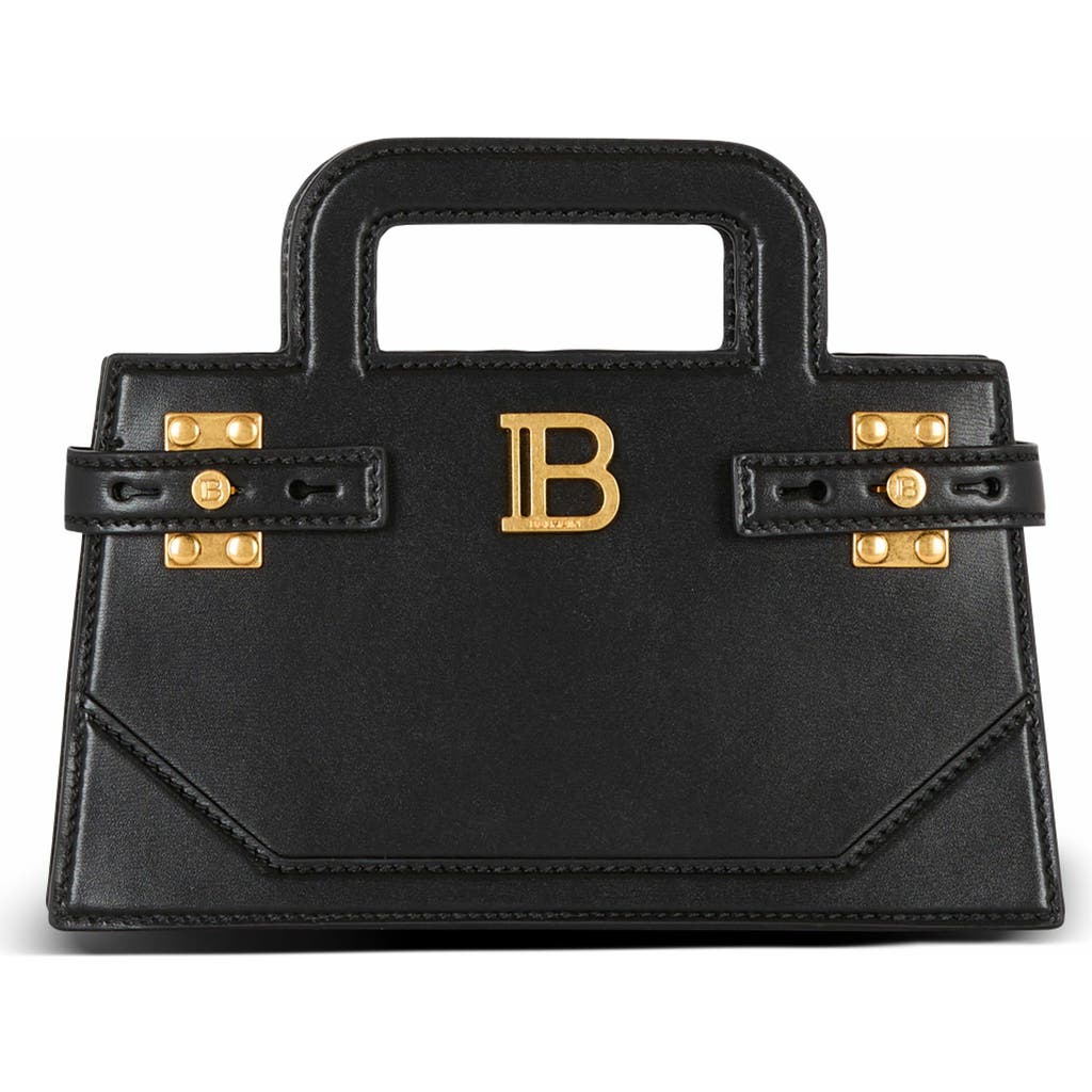 Balmain Small B-buzz Top Handle Bag In Calfskin