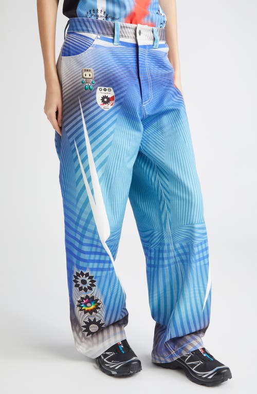 Paolina Russo Baggy Wide Leg Jeans In Blue