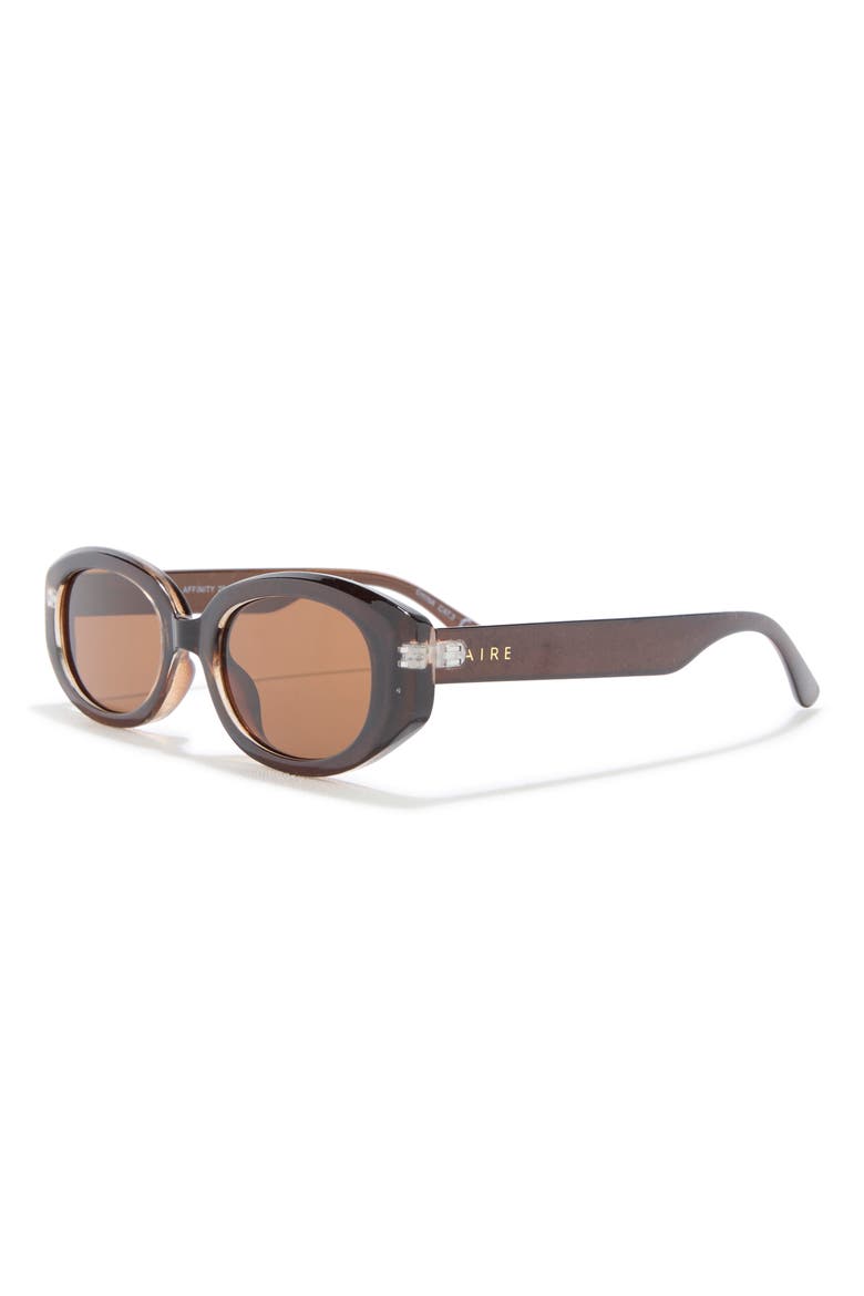 Affinity 52mm Oval Sunglasses, Alternate, color, CHOCOLATE / BROWN MONO